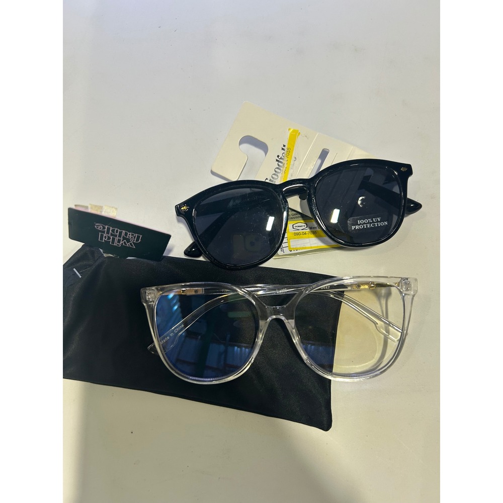 Goodfellow Black Sunglasses and Wild Fable Clear Blue Light Glasses Bundle NWT
